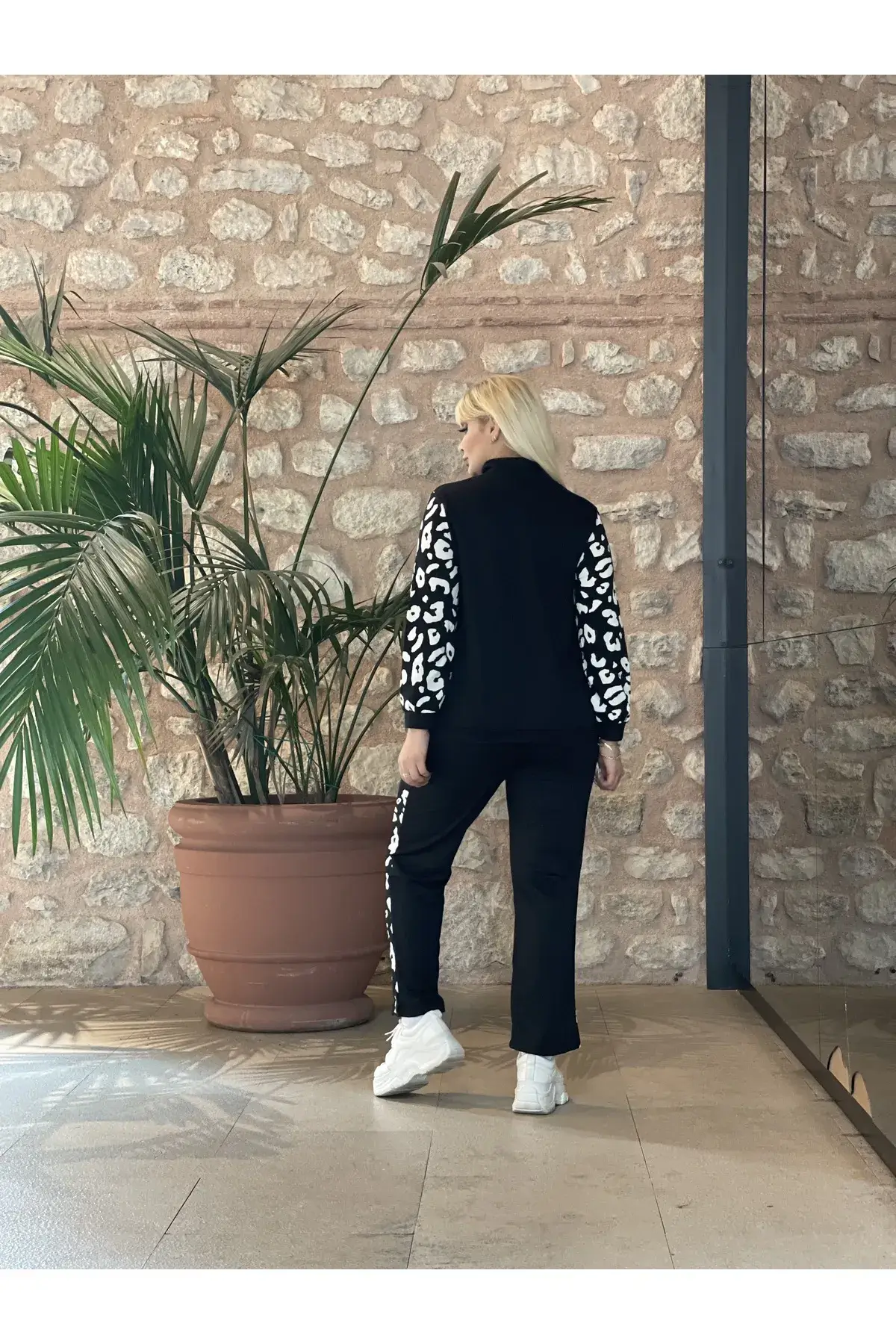 KADIN BÜYÜK BEDEN GARNİLİ FERMUARLI ESNEK İKİ İPLİK TAKIM