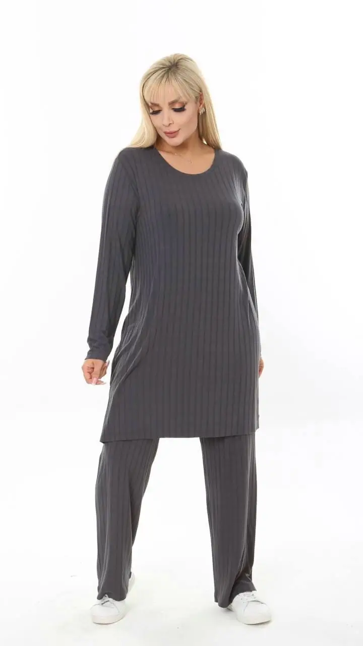 KADIN BÜYÜK BEDEN DİKİNE FİTİLLİ YIRTMAÇLI ESNEK KAŞKORSE TAKIM