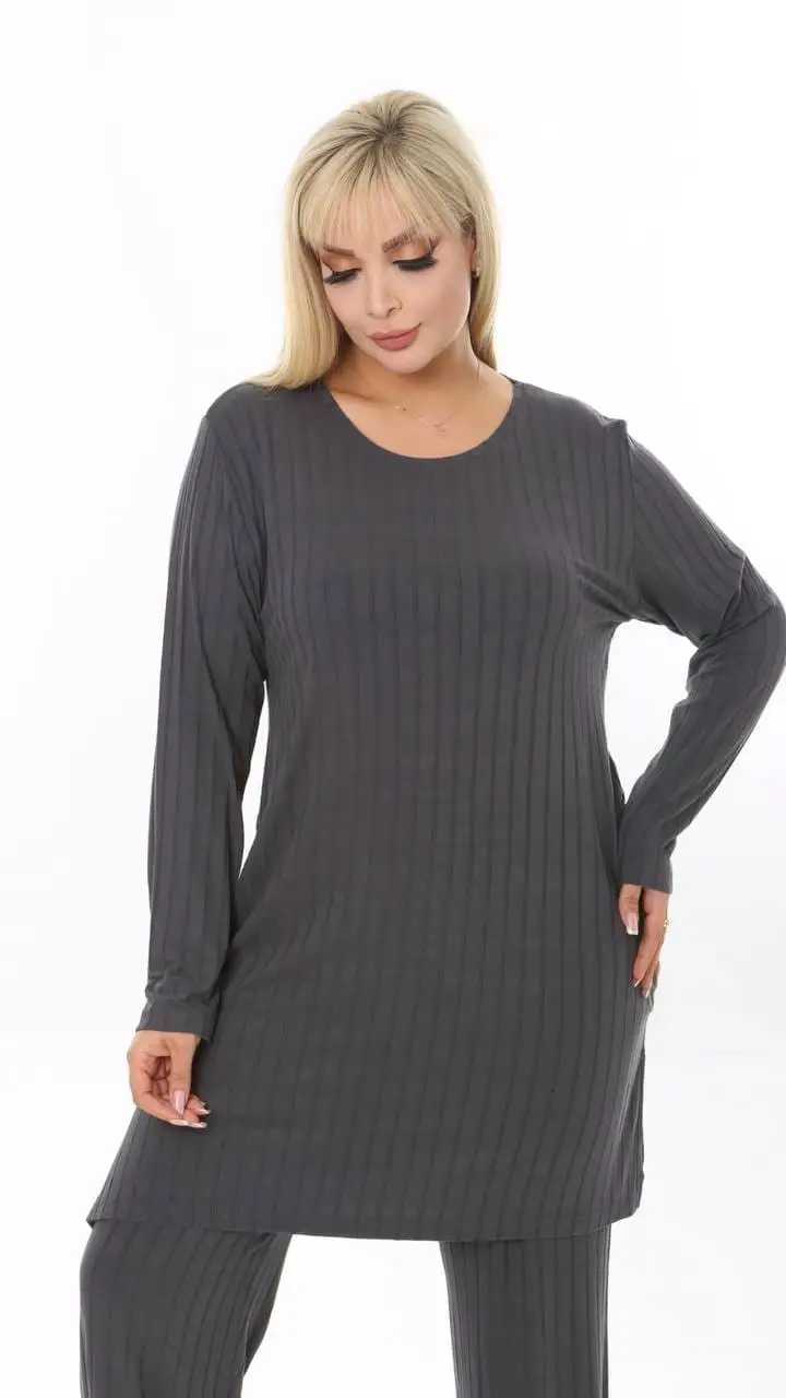 KADIN BÜYÜK BEDEN DİKİNE FİTİLLİ YIRTMAÇLI ESNEK KAŞKORSE TAKIM