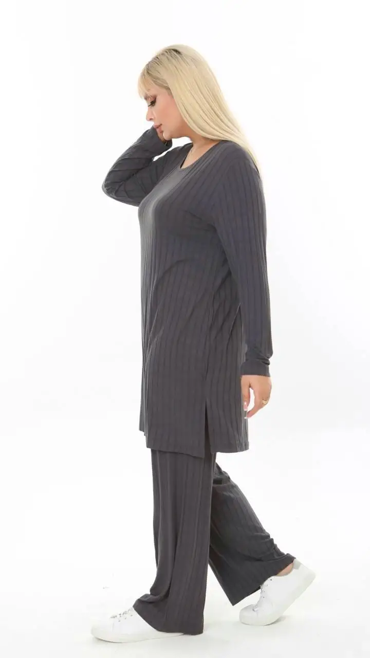 KADIN BÜYÜK BEDEN DİKİNE FİTİLLİ YIRTMAÇLI ESNEK KAŞKORSE TAKIM