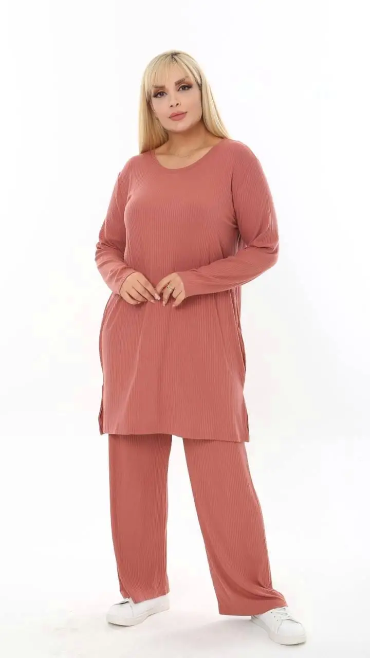 KADIN BÜYÜK BEDEN DİKİNE FİTİLLİ YIRTMAÇLI ESNEK KAŞKORSE TAKIM