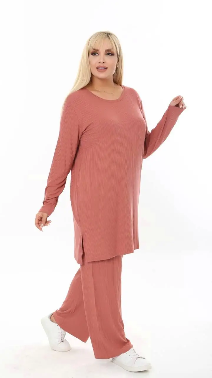 KADIN BÜYÜK BEDEN DİKİNE FİTİLLİ YIRTMAÇLI ESNEK KAŞKORSE TAKIM