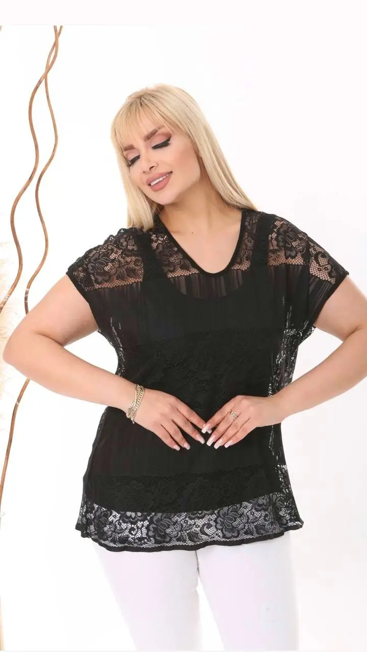 KADIN BÜYÜK BEDEN DANTEL BLUZ