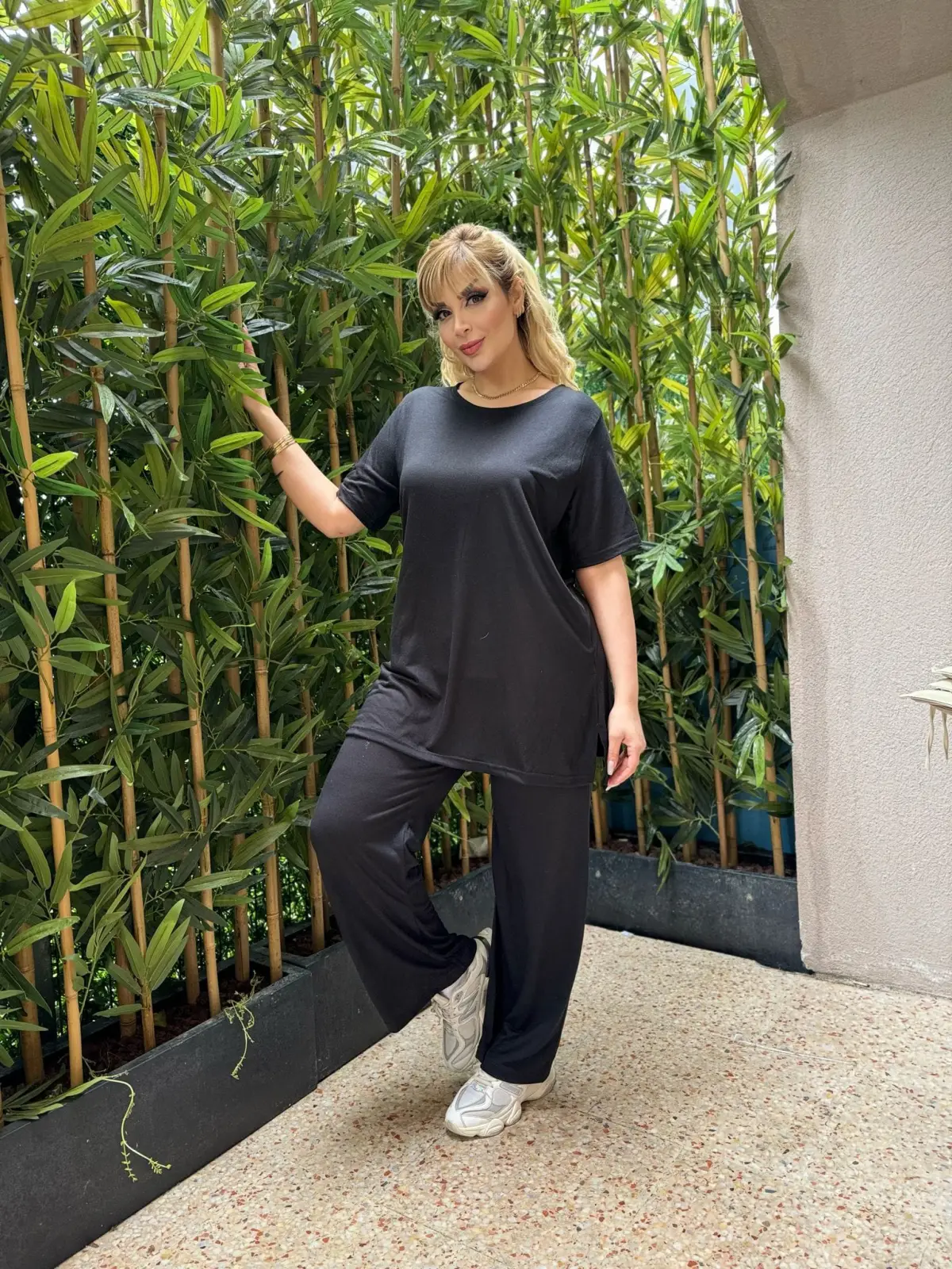 KADIN BÜYÜK BEDEN YANI YIRTMAÇLI ESNEK BURGU TAKIM