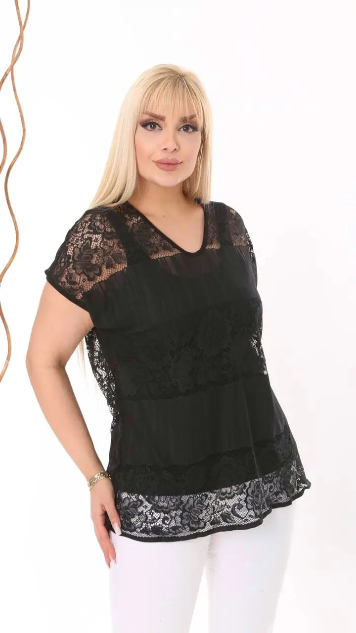 KADIN BÜYÜK BEDEN DANTEL BLUZ