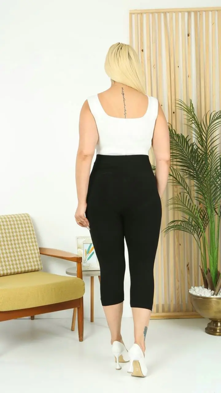 KADIN BÜYÜK BEDEN YÜKSEK BEL VİSKON KAPRİ TAYT