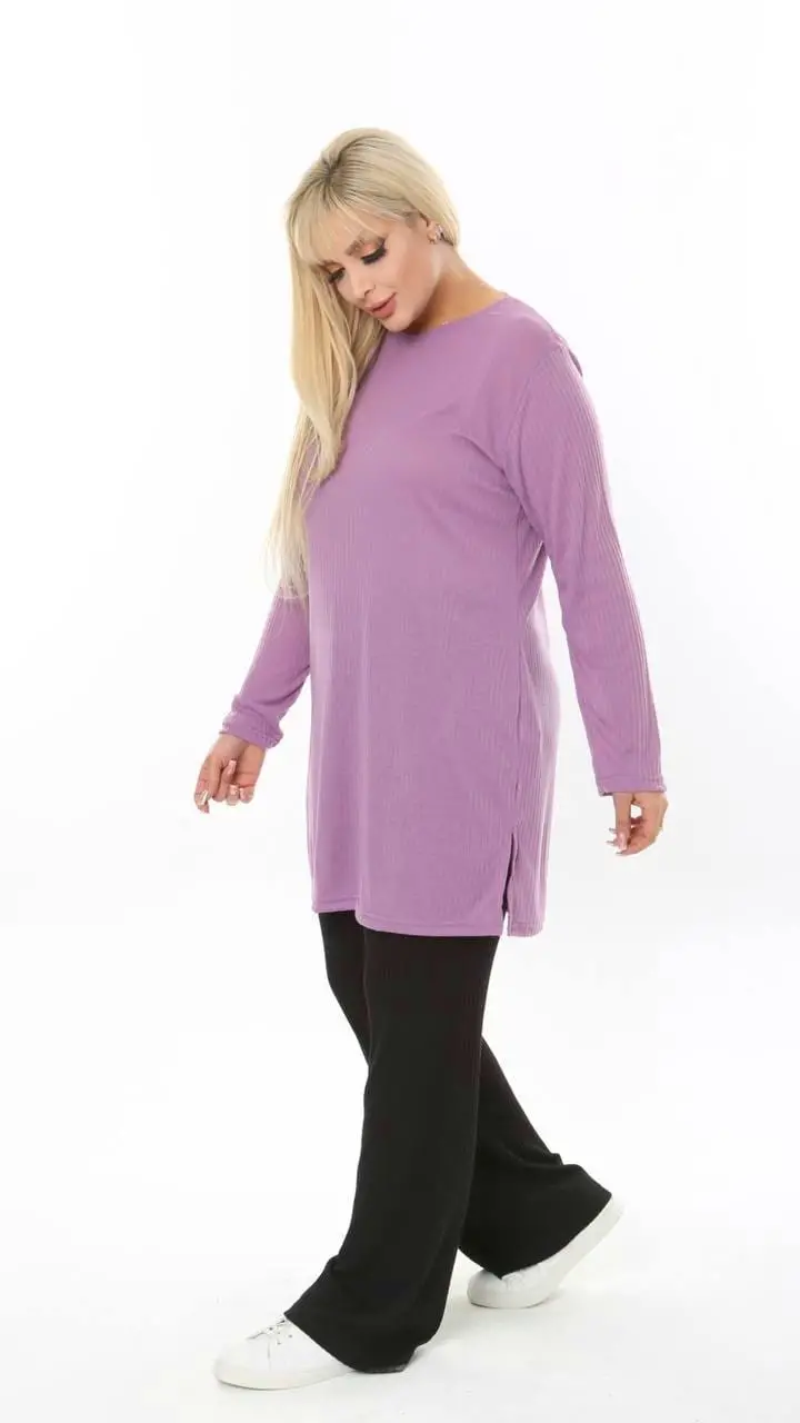 KADIN BÜYÜK BEDEN YIRTMAÇLI KAŞKORSE TUNİK