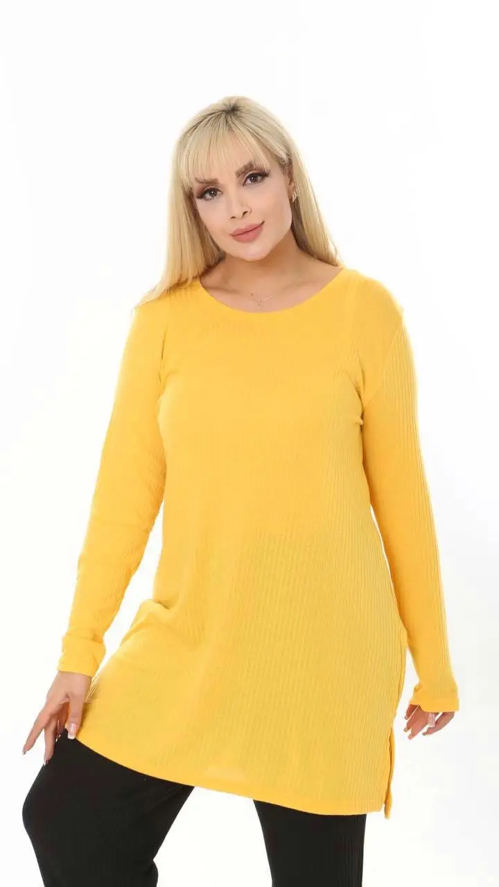 KADIN BÜYÜK BEDEN YIRTMAÇLI KAŞKORSE TUNİK