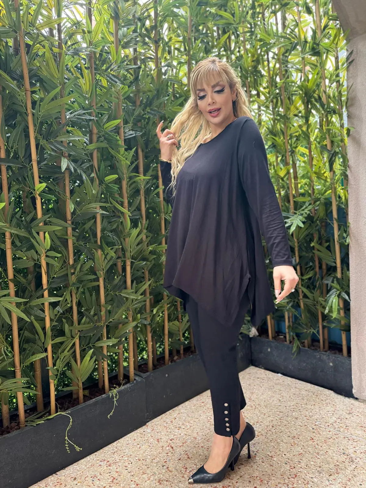 KADIN BÜYÜK BEDEN YIRTMAÇLI SALAŞ VİSKON TUNİK