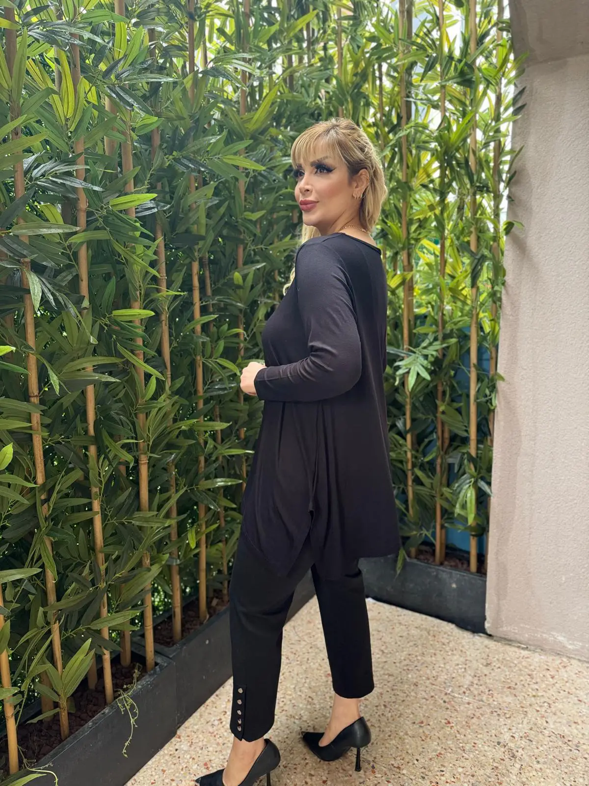 KADIN BÜYÜK BEDEN YIRTMAÇLI SALAŞ VİSKON TUNİK