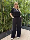 KADIN BÜYÜK BEDEN CEPLİ BİYELİ DAMLA DETAY LİKRALI VİSKON TAKIM