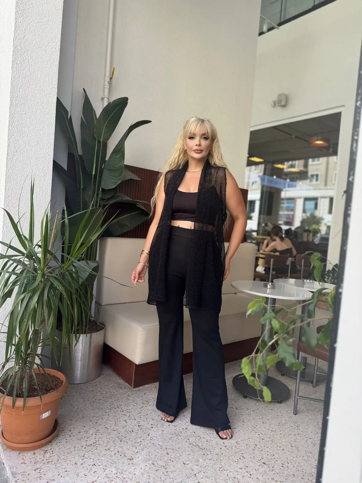 KADIN BÜYÜK BEDEN SALAŞ FİLE YELEK