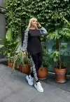 KADIN BÜYÜK BEDEN REGLAN KOL PAÇA LASTİKLİ LİKRALI VİSKON TAKIM