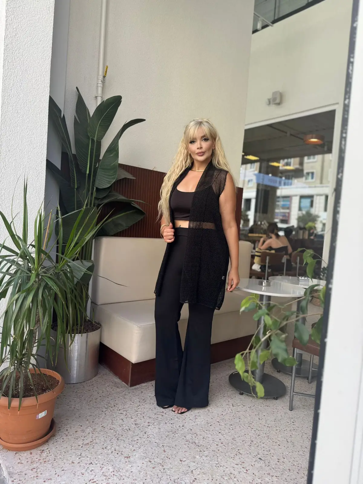 KADIN BÜYÜK BEDEN SALAŞ FİLE YELEK