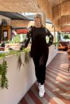 KADIN BÜYÜK BEDEN REGLAN KOL PAÇA LASTİKLİ LİKRALI VİSKON TAKIM