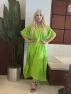  KADIN BÜYÜK BEDEN YARASA KOL YIRTMAÇLI DOKUMA JESSİCA ELBİSE (KEMER DAHİL DEĞİLDİR)