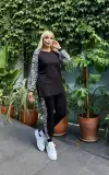 KADIN BÜYÜK BEDEN REGLAN KOL PAÇA LASTİKLİ LİKRALI VİSKON TAKIM