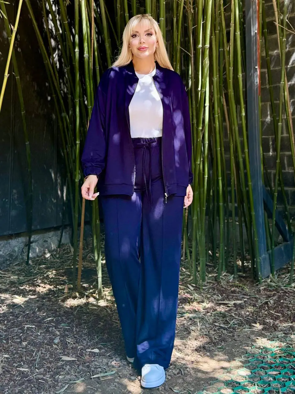 KADIN BÜYÜK BEDEN HAKİM YAKA FERMUARLI LİKRALI KRİSTAL İKİ İPLİK TAKIM