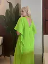  KADIN BÜYÜK BEDEN YARASA KOL YIRTMAÇLI DOKUMA JESSİCA ELBİSE (KEMER DAHİL DEĞİLDİR)