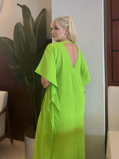  KADIN BÜYÜK BEDEN YARASA KOL YIRTMAÇLI DOKUMA JESSİCA ELBİSE (KEMER DAHİL DEĞİLDİR)