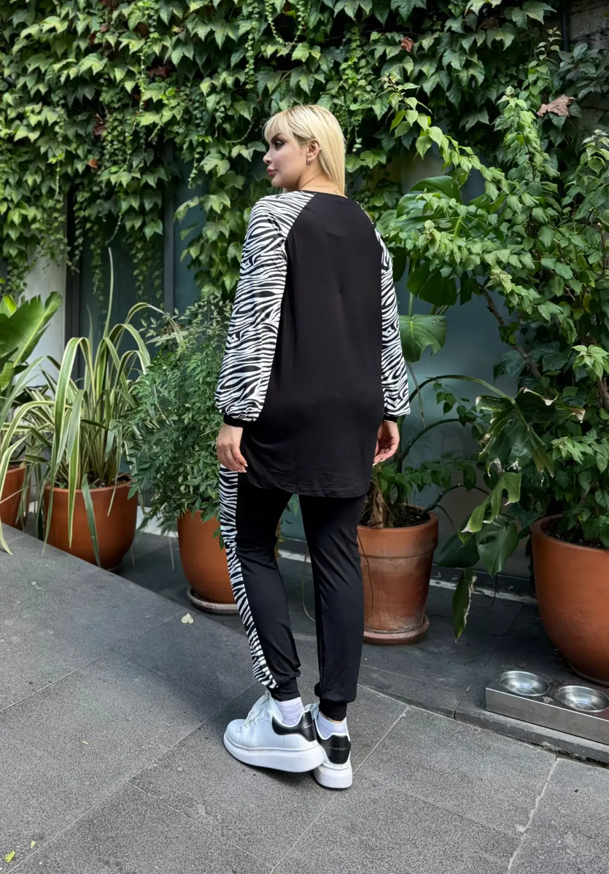 KADIN BÜYÜK BEDEN REGLAN KOL PAÇA LASTİKLİ LİKRALI VİSKON TAKIM