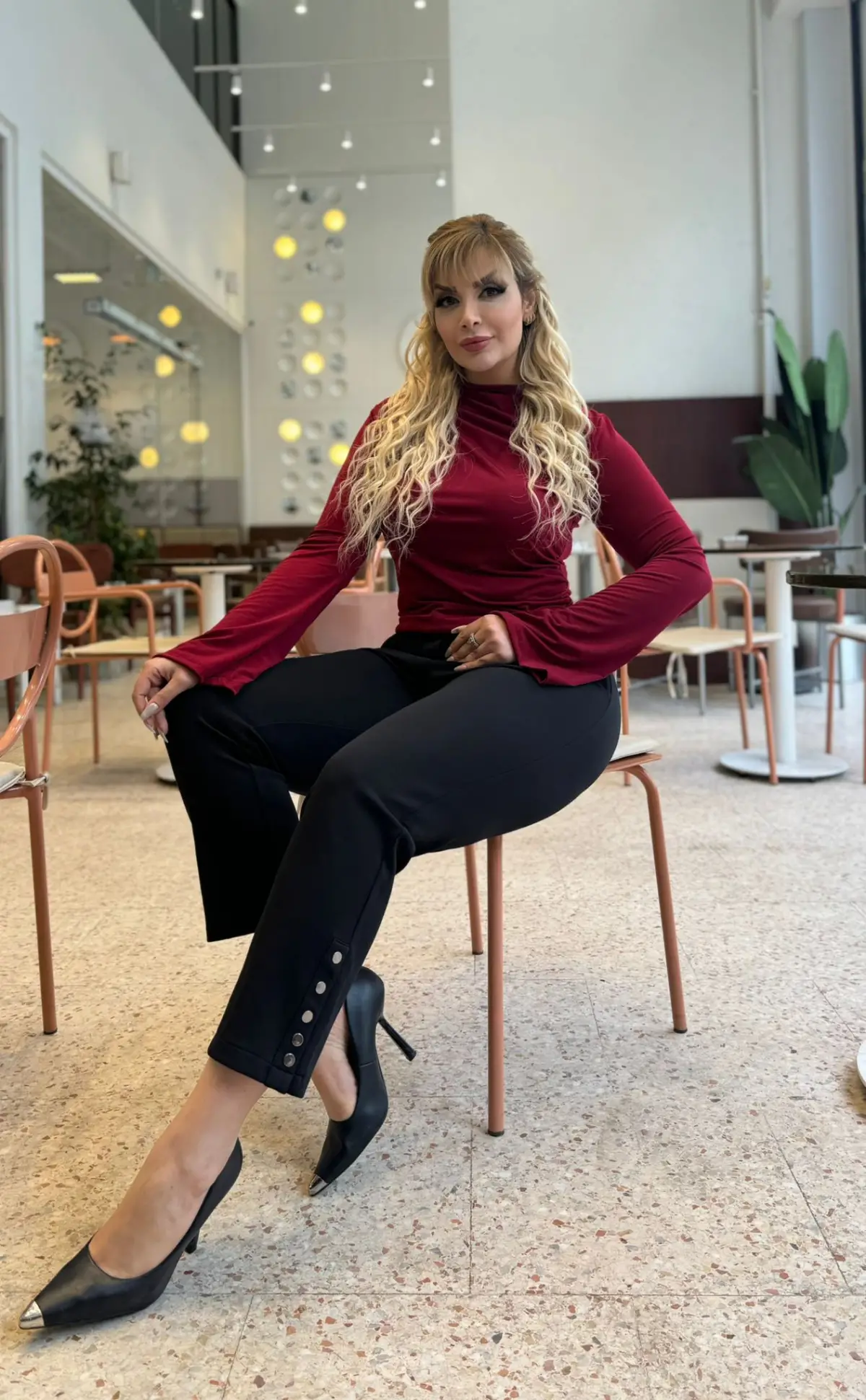  KADIN BÜYÜK BEDEN PAÇA ÇITÇIT DETAY FERMUARLI BİLEK BOY LİKRALI ÇELİK PANTOLON