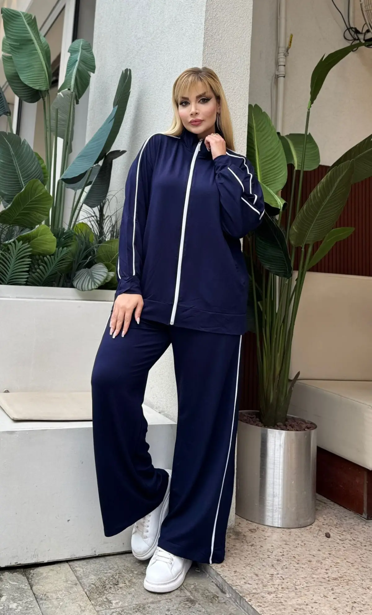 KADIN BÜYÜK BEDEN ÇİFT BİYE DETAY LİKRALI KRİSTAL İKİ İPLİK TAKIM