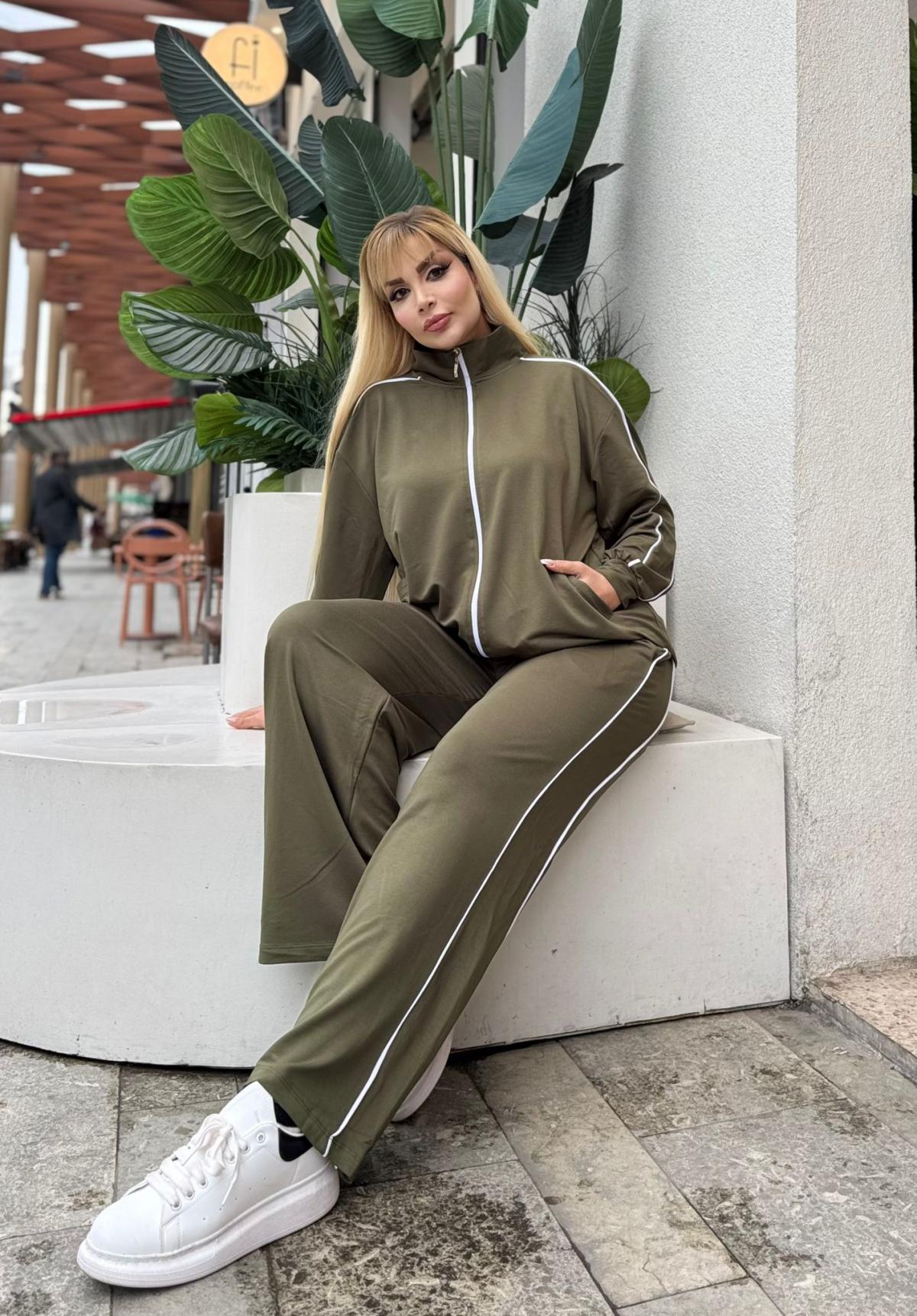 KADIN BÜYÜK BEDEN ÇİFT BİYE DETAY LİKRALI KRİSTAL İKİ İPLİK TAKIM