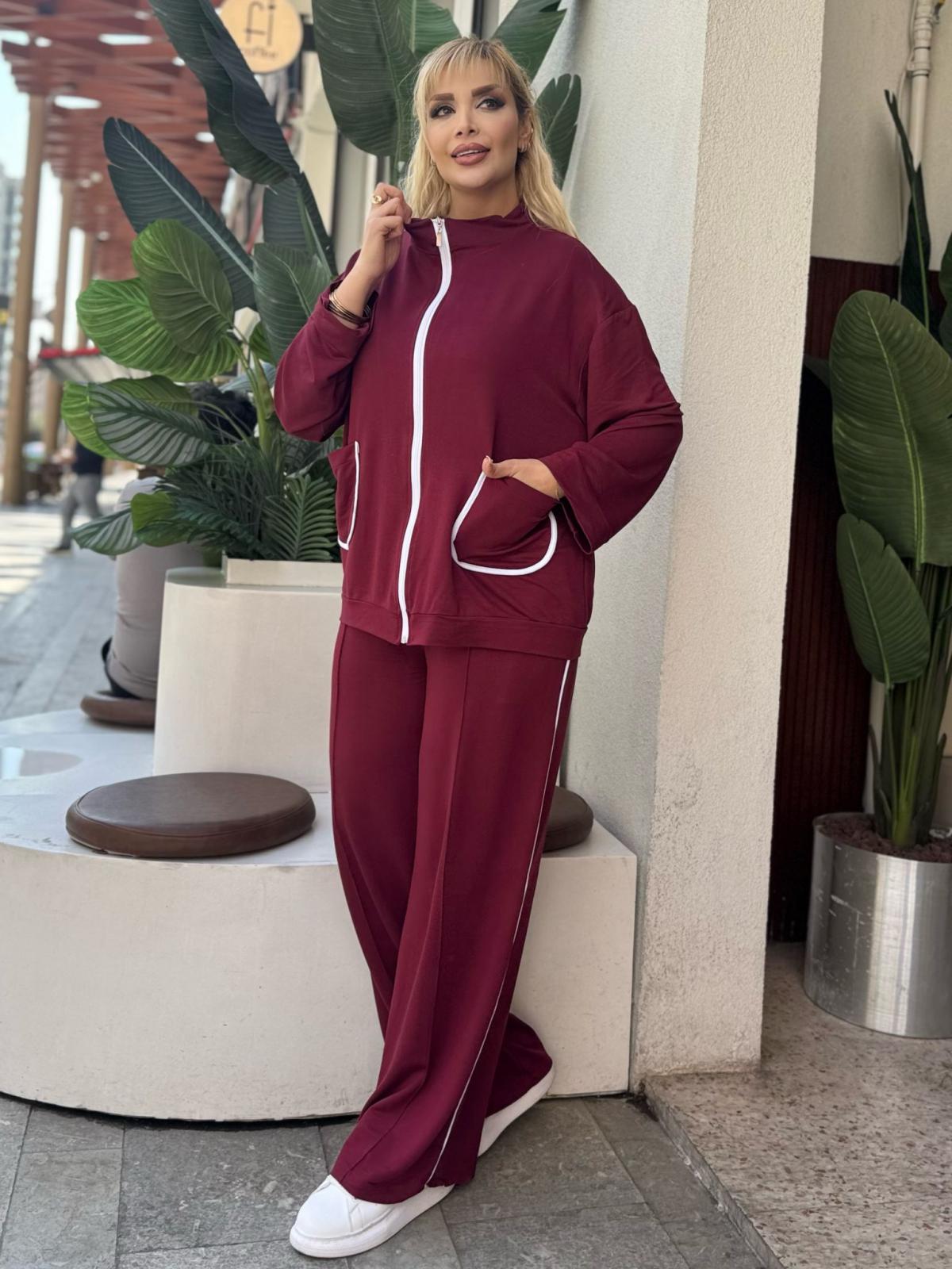 KADIN BÜYÜK BEDEN BEYAZ BİYE DETAY LİKRALI KRİSTAL İKİ İPLİK TAKIM