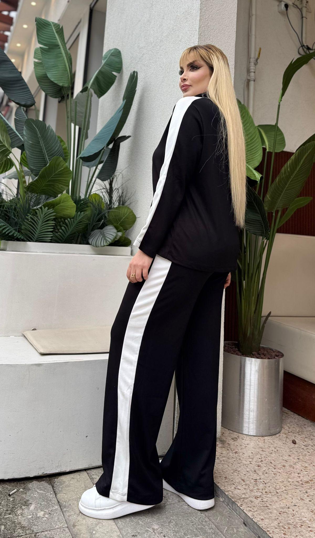 KADIN BÜYÜK BEDEN ÇITÇITLI DEVRİK YAKA LİKRALI OYSHO KUMAŞ TAKIM