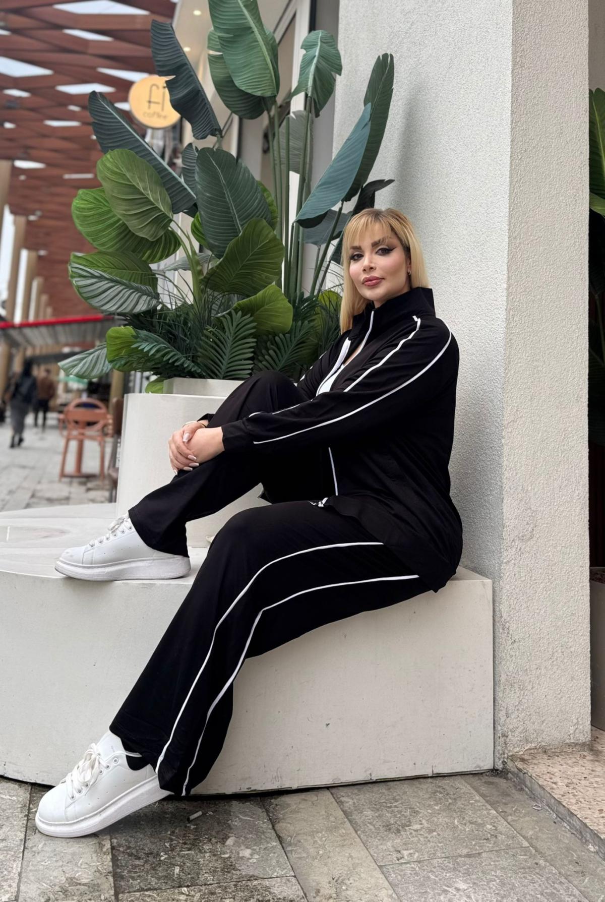 KADIN BÜYÜK BEDEN ÇİFT BİYE DETAY LİKRALI KRİSTAL İKİ İPLİK TAKIM