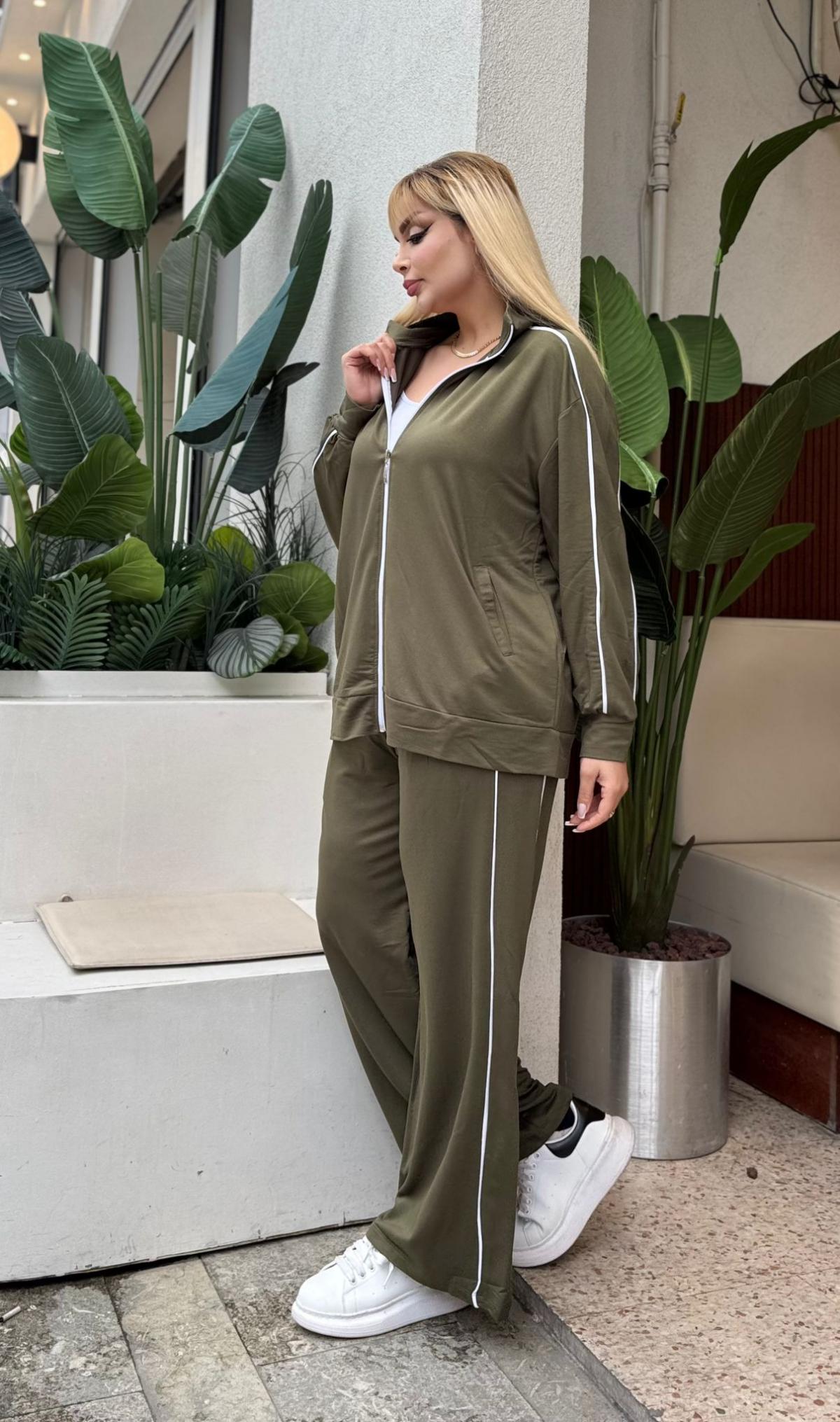 KADIN BÜYÜK BEDEN ÇİFT BİYE DETAY LİKRALI KRİSTAL İKİ İPLİK TAKIM