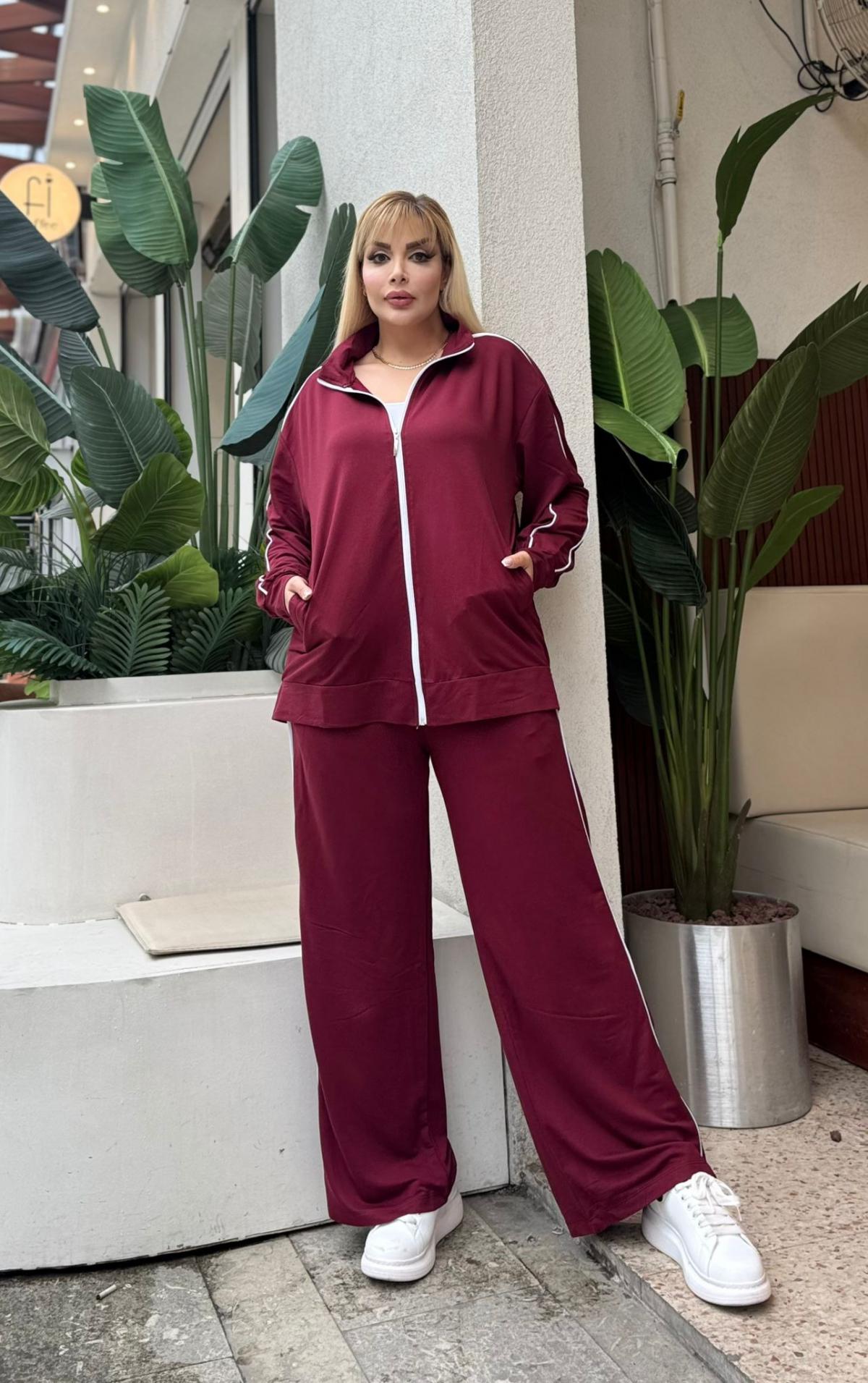 KADIN BÜYÜK BEDEN ÇİFT BİYE DETAY LİKRALI KRİSTAL İKİ İPLİK TAKIM