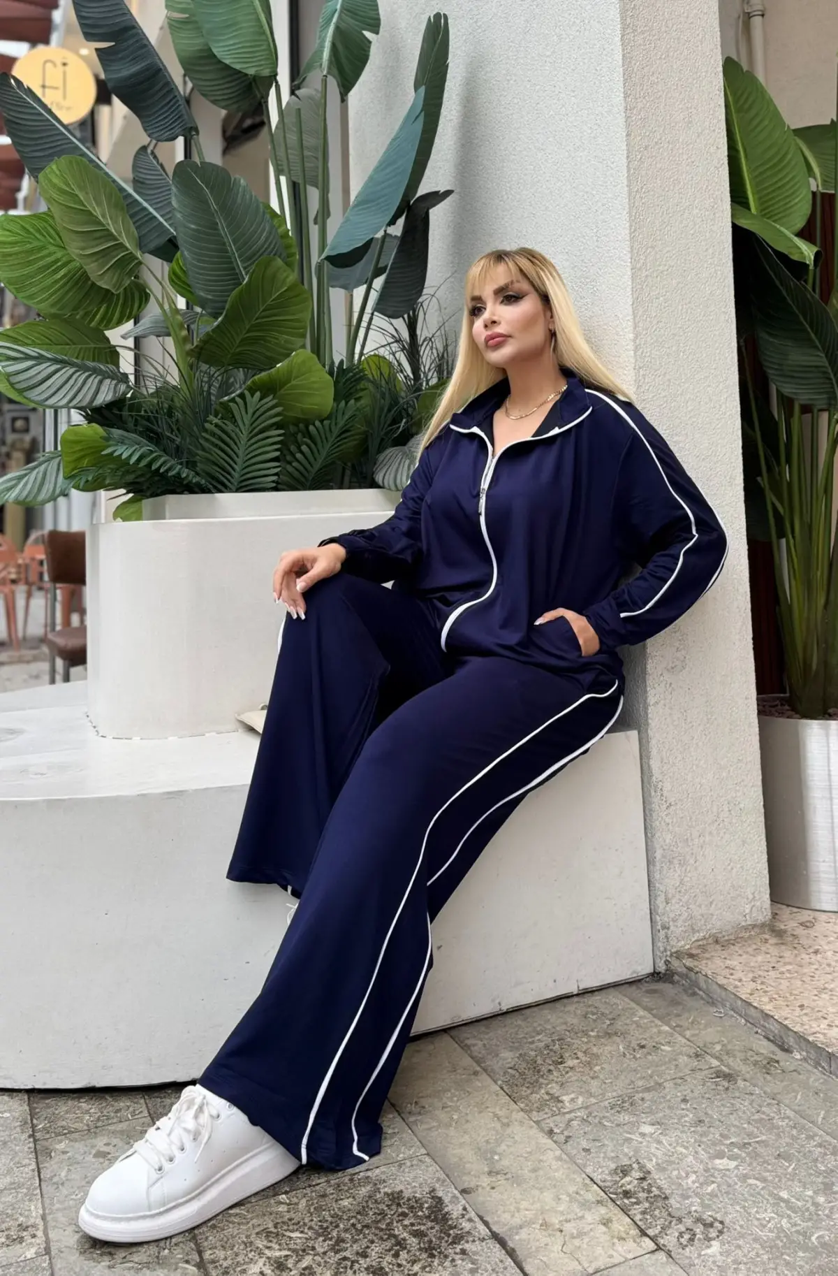 KADIN BÜYÜK BEDEN ÇİFT BİYE DETAY LİKRALI KRİSTAL İKİ İPLİK TAKIM