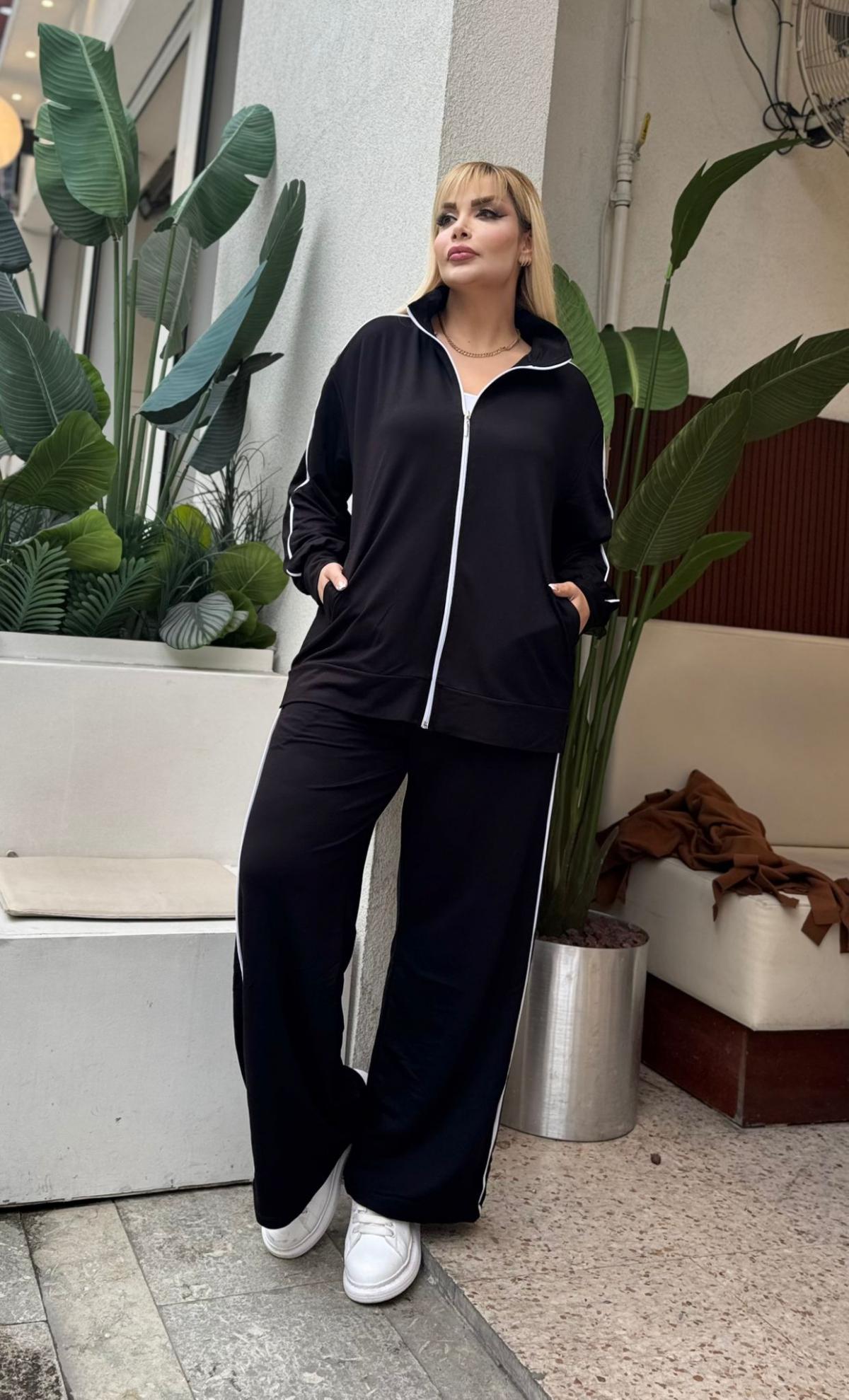 KADIN BÜYÜK BEDEN ÇİFT BİYE DETAY LİKRALI KRİSTAL İKİ İPLİK TAKIM