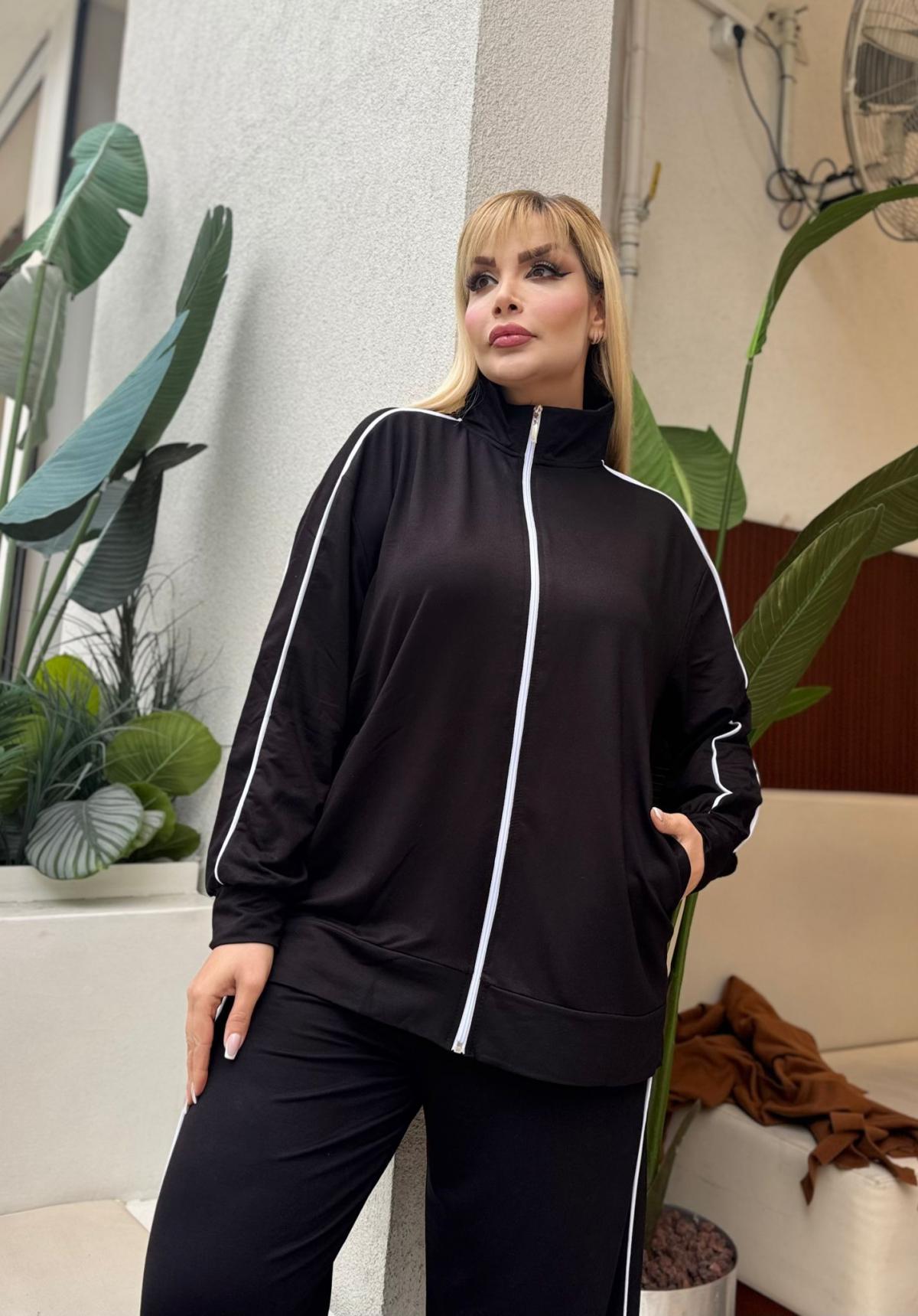 KADIN BÜYÜK BEDEN ÇİFT BİYE DETAY LİKRALI KRİSTAL İKİ İPLİK TAKIM