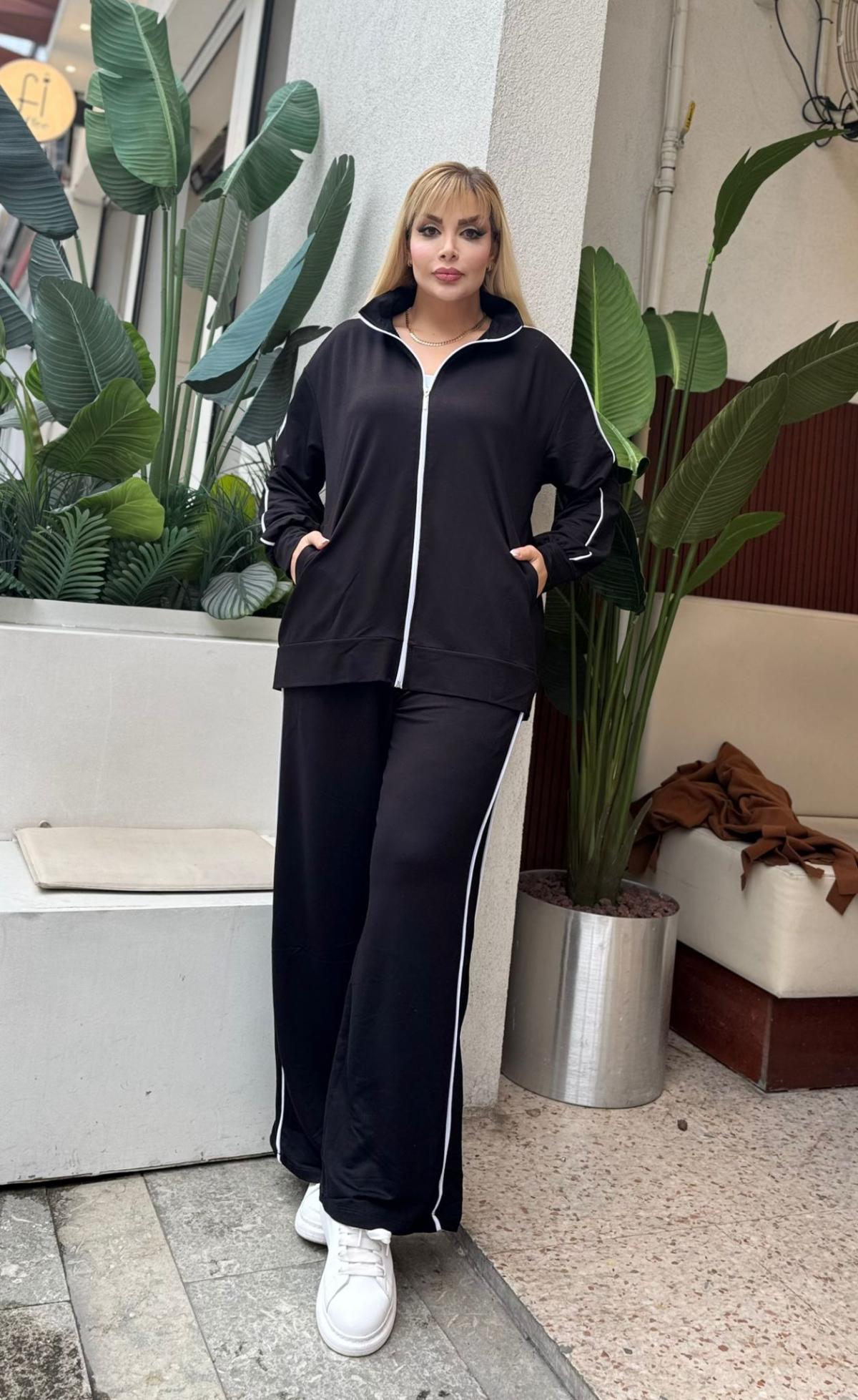 KADIN BÜYÜK BEDEN ÇİFT BİYE DETAY LİKRALI KRİSTAL İKİ İPLİK TAKIM