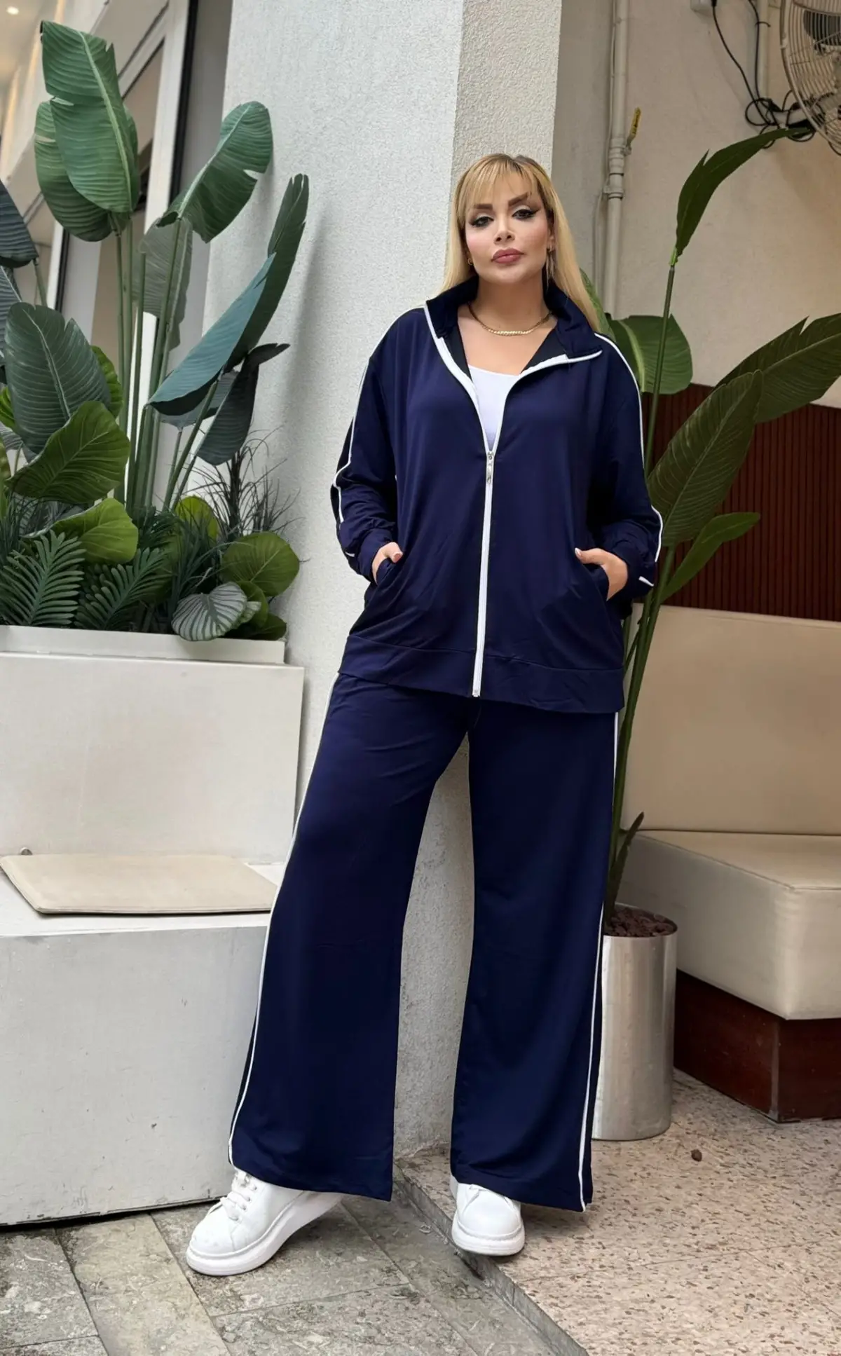 KADIN BÜYÜK BEDEN ÇİFT BİYE DETAY LİKRALI KRİSTAL İKİ İPLİK TAKIM