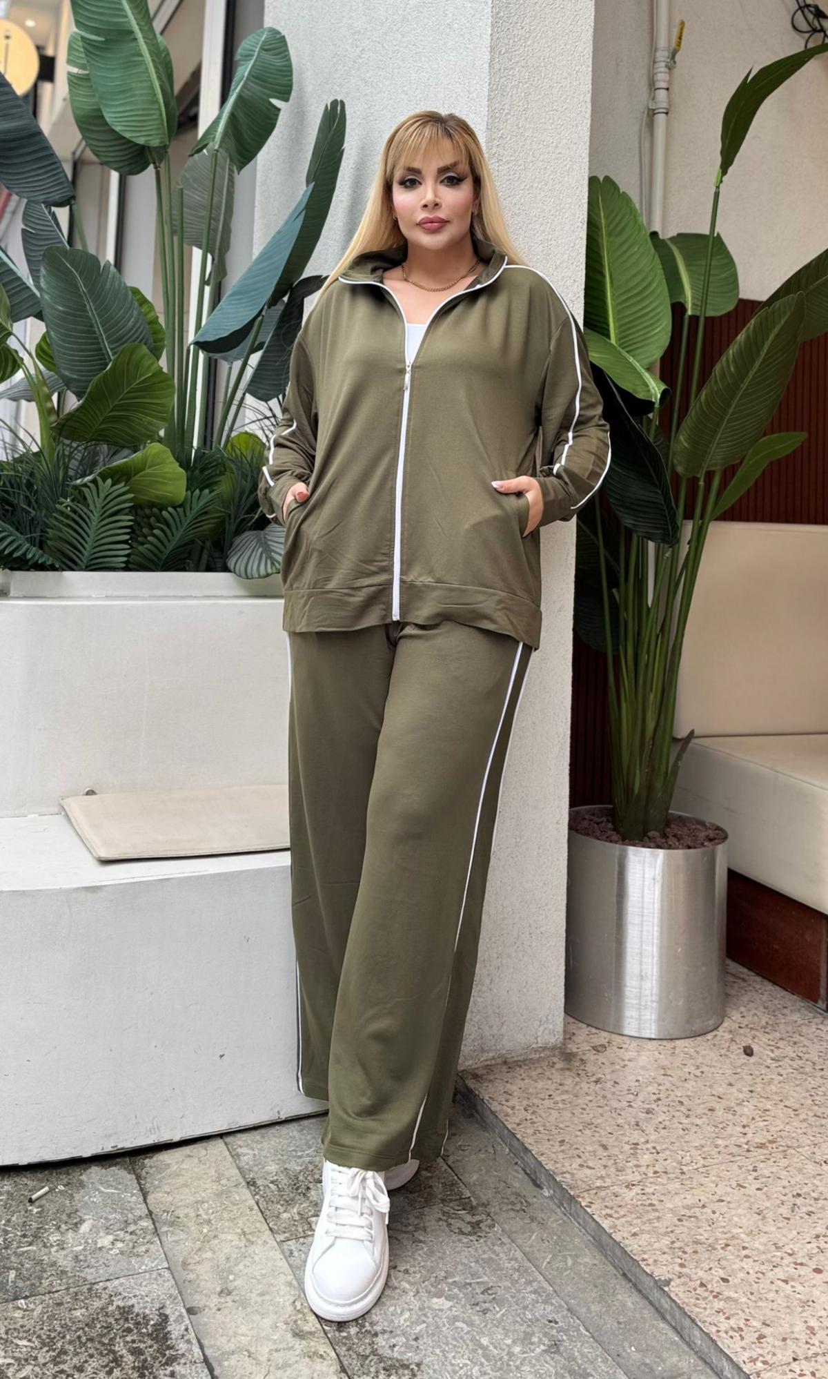 KADIN BÜYÜK BEDEN ÇİFT BİYE DETAY LİKRALI KRİSTAL İKİ İPLİK TAKIM