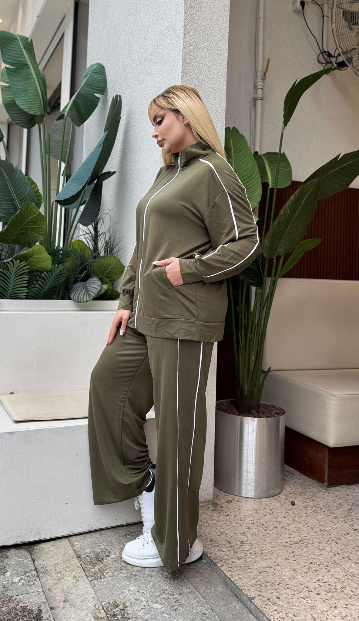 KADIN BÜYÜK BEDEN ÇİFT BİYE DETAY LİKRALI KRİSTAL İKİ İPLİK TAKIM