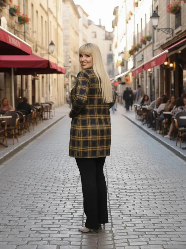 KADIN BÜYÜK BEDEN YAKASI KOPÇA DETAY JAKARLI ABİYE HIRKA