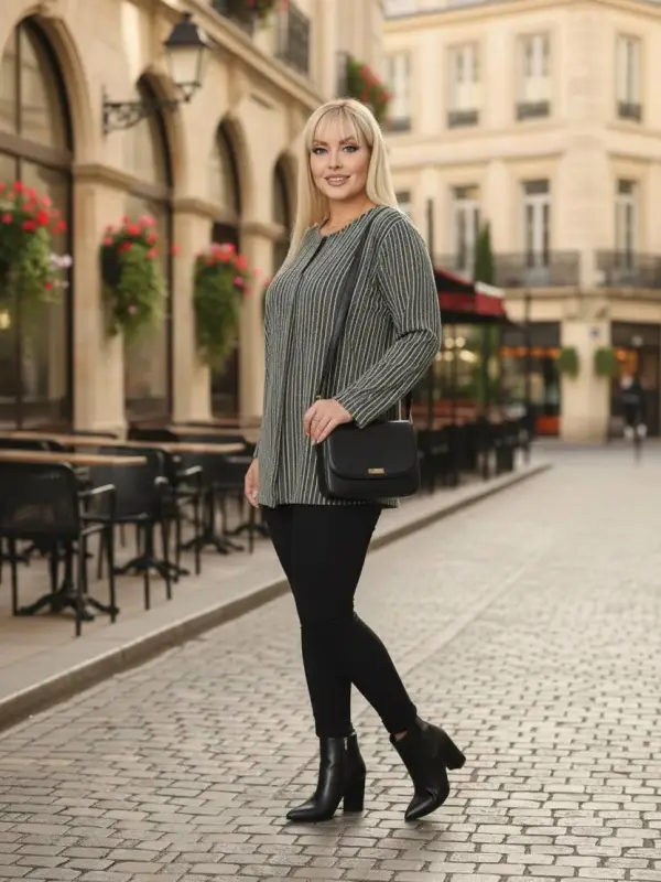 KADIN BÜYÜK BEDEN YAKASI KOPÇA DETAY JAKARLI ABİYE HIRKA